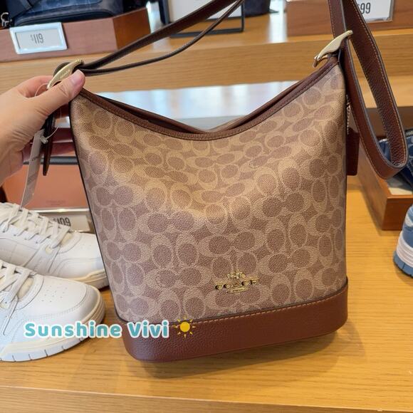 NWT Bundle Coach Jude Duffle Bag CBH20 & CW778 Long Wallet Gold/Tan/Brown Box - Picture 2 of 11